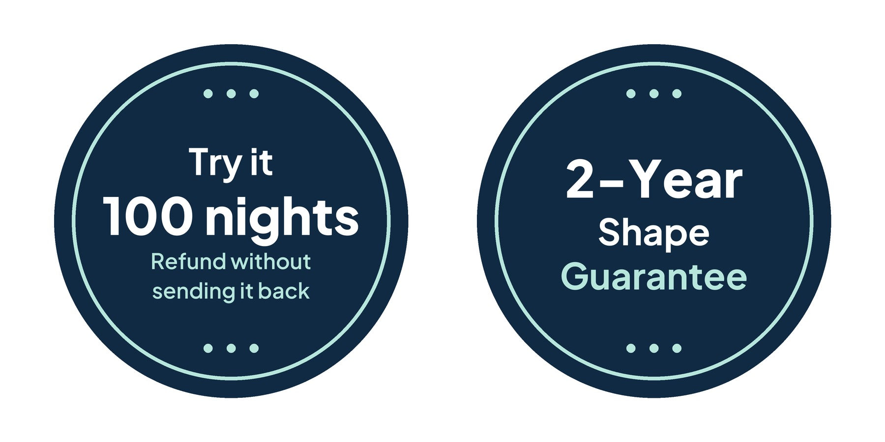 The two guarantee badges side by side