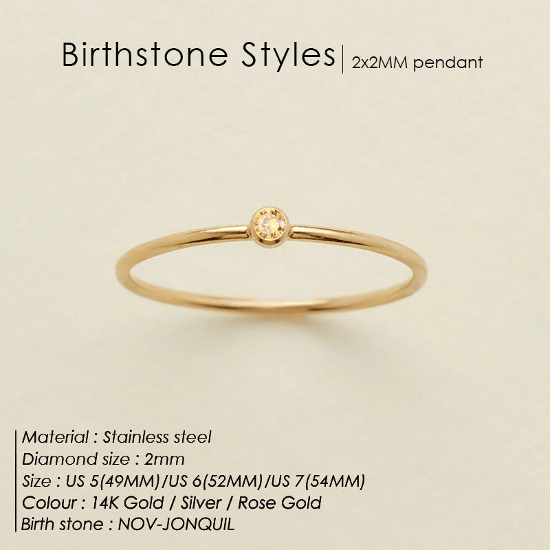 Dainty Birthstone Ring