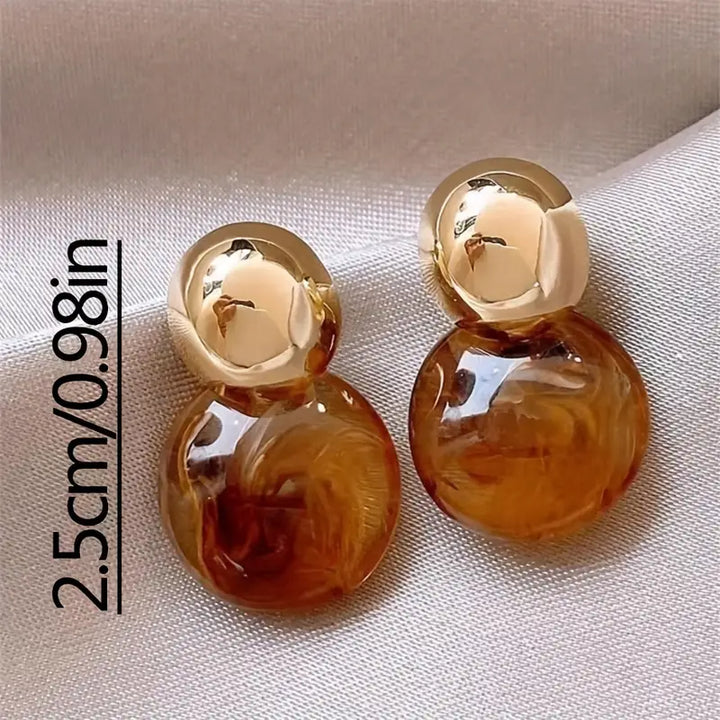 Aurélie Amber Drop Earrings | Gold
