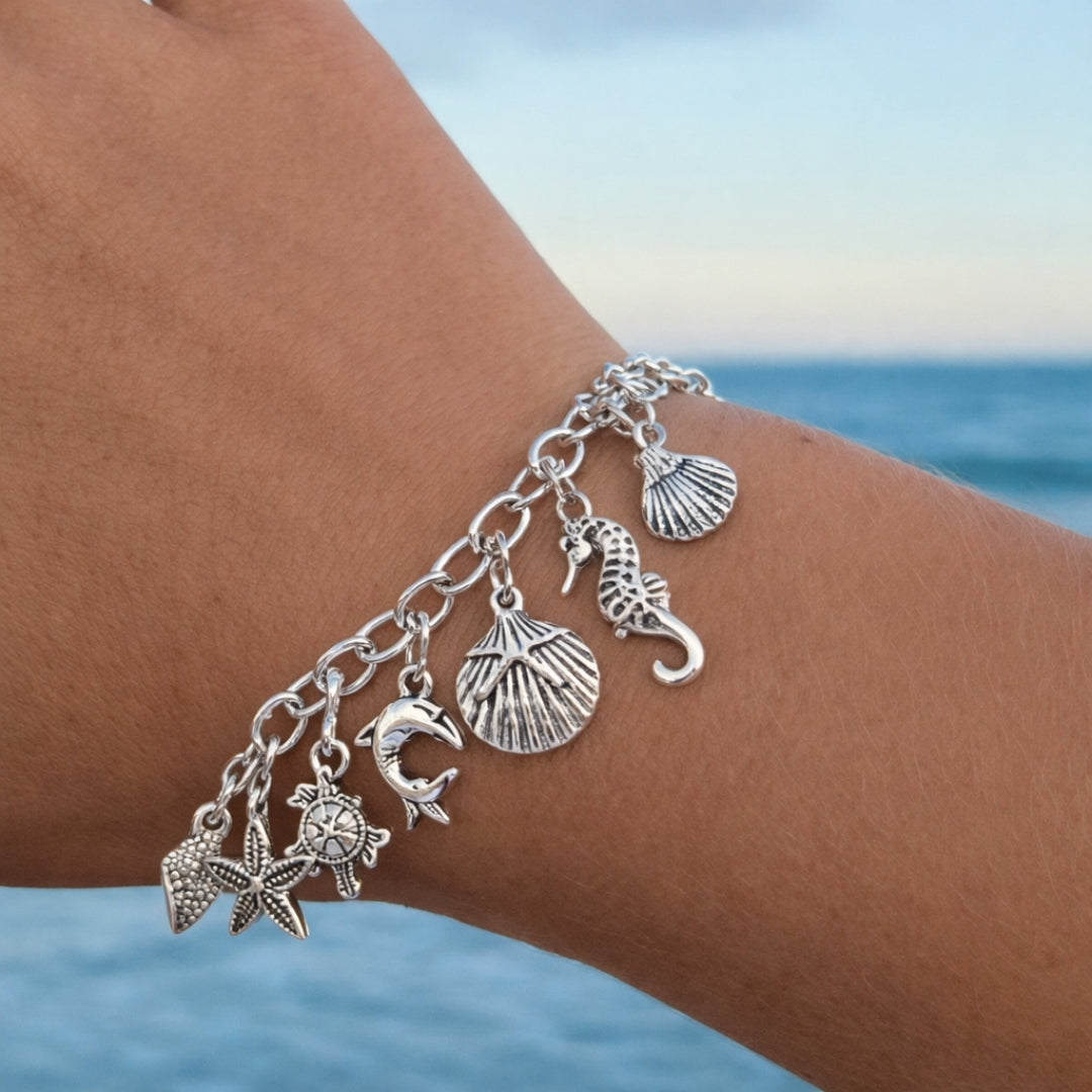 Ocean Silver Charms Bracelet