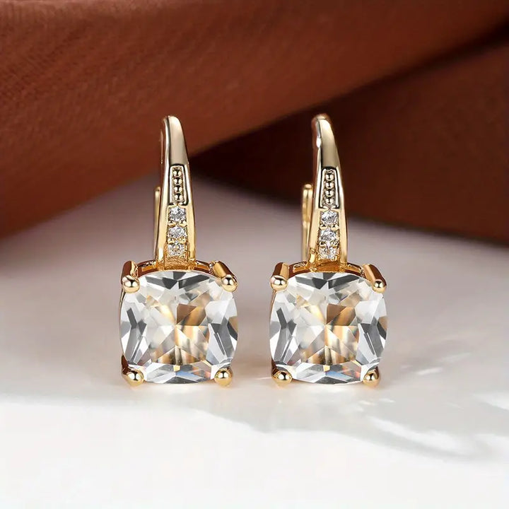 Mystic Stone Hoop Earrings | Gold