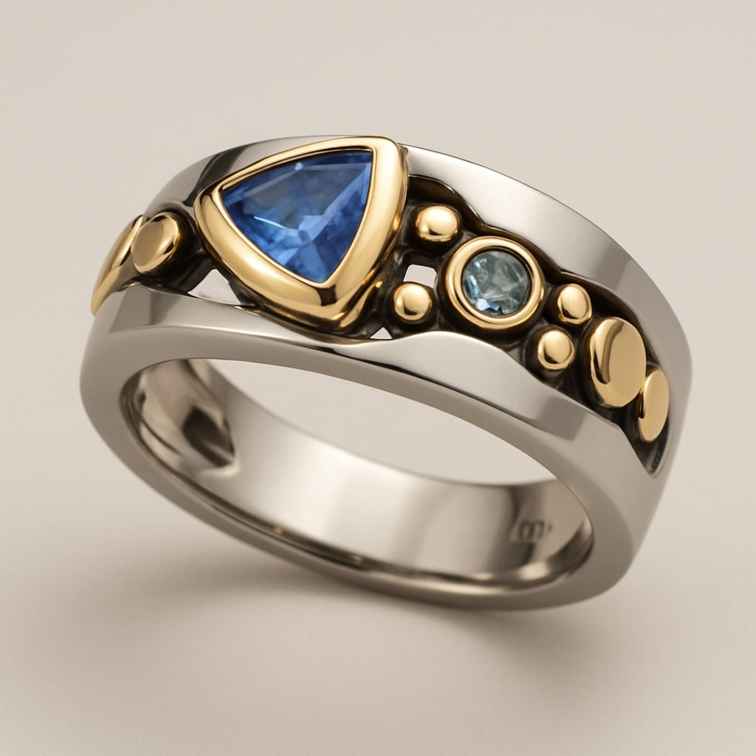 Vintage Blue Crystal Ring