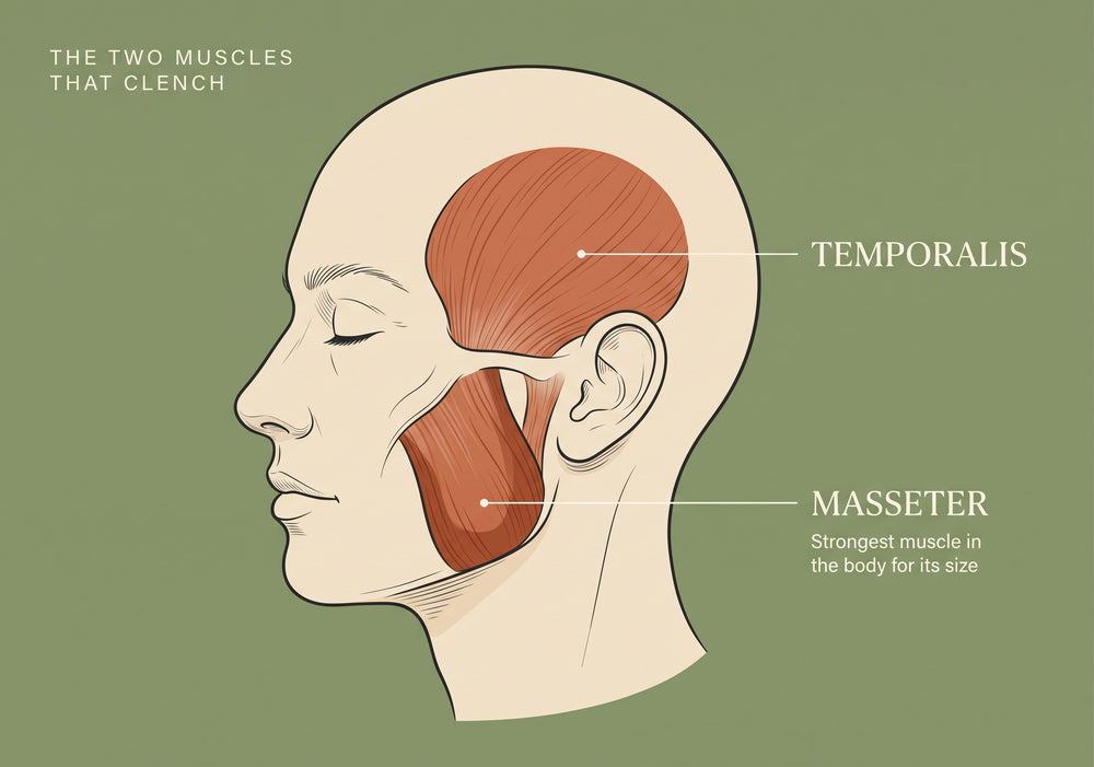 The masseter and temporalis muscles, side view