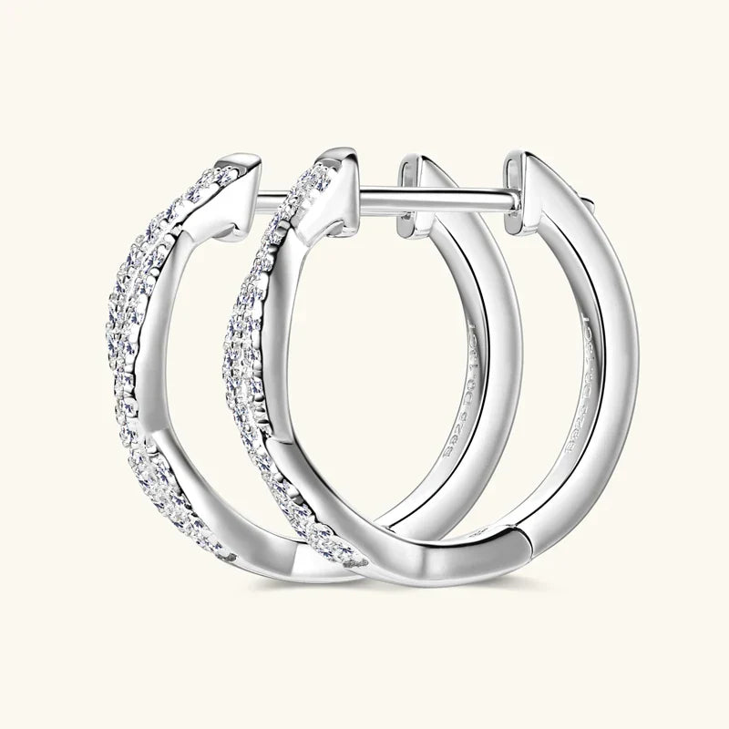 Zirconia Gold Braided Earrings