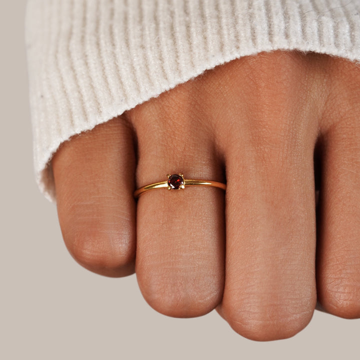 Birthstone 18K Gold Rings