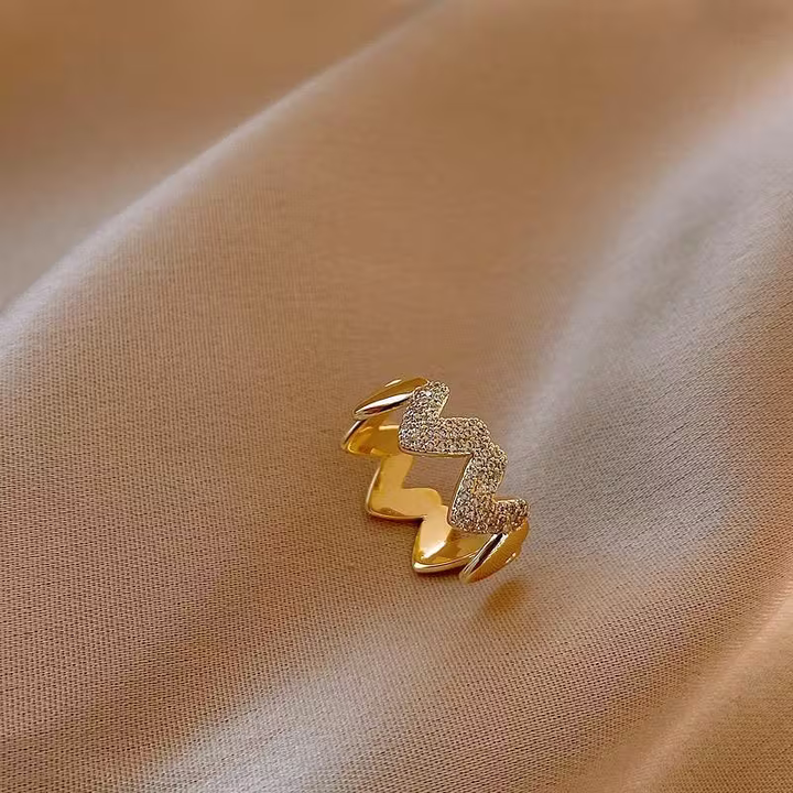Adjustable Twin Heart Ring