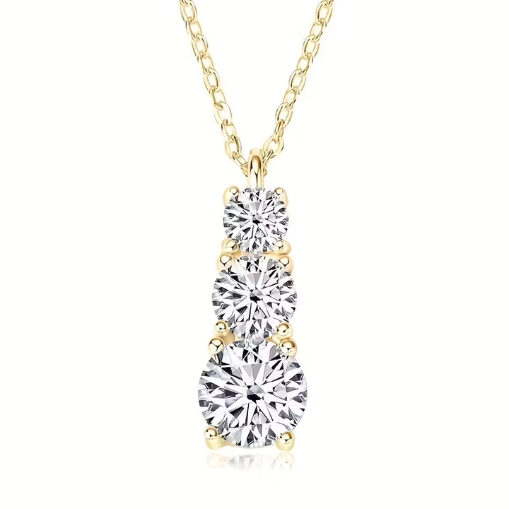 Triple Spark Gold Necklace