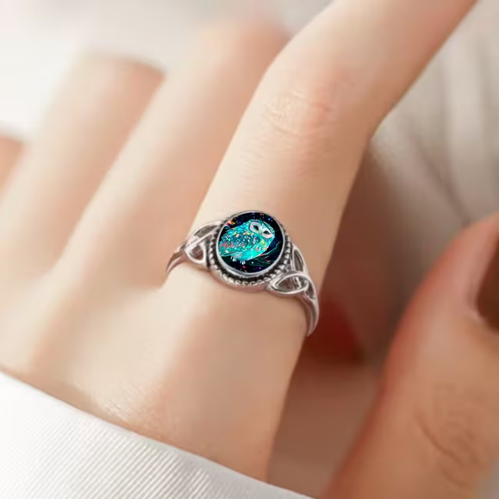 Fantasy Owl Silver Ring